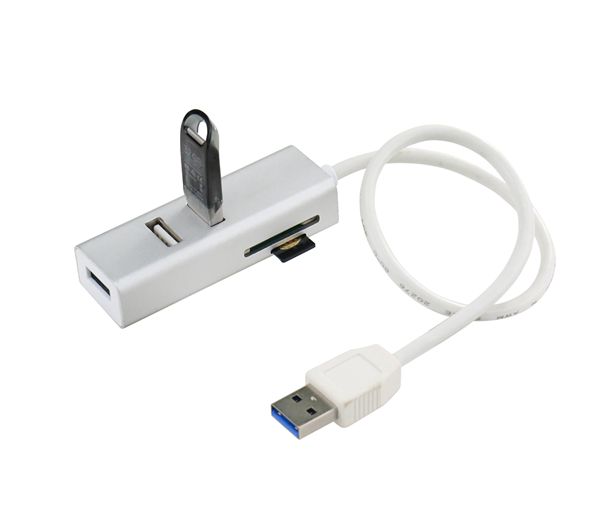 H3207 SD/TF Card Reader Hub with 1 * USB 3.0 + 2 * USB 2.0